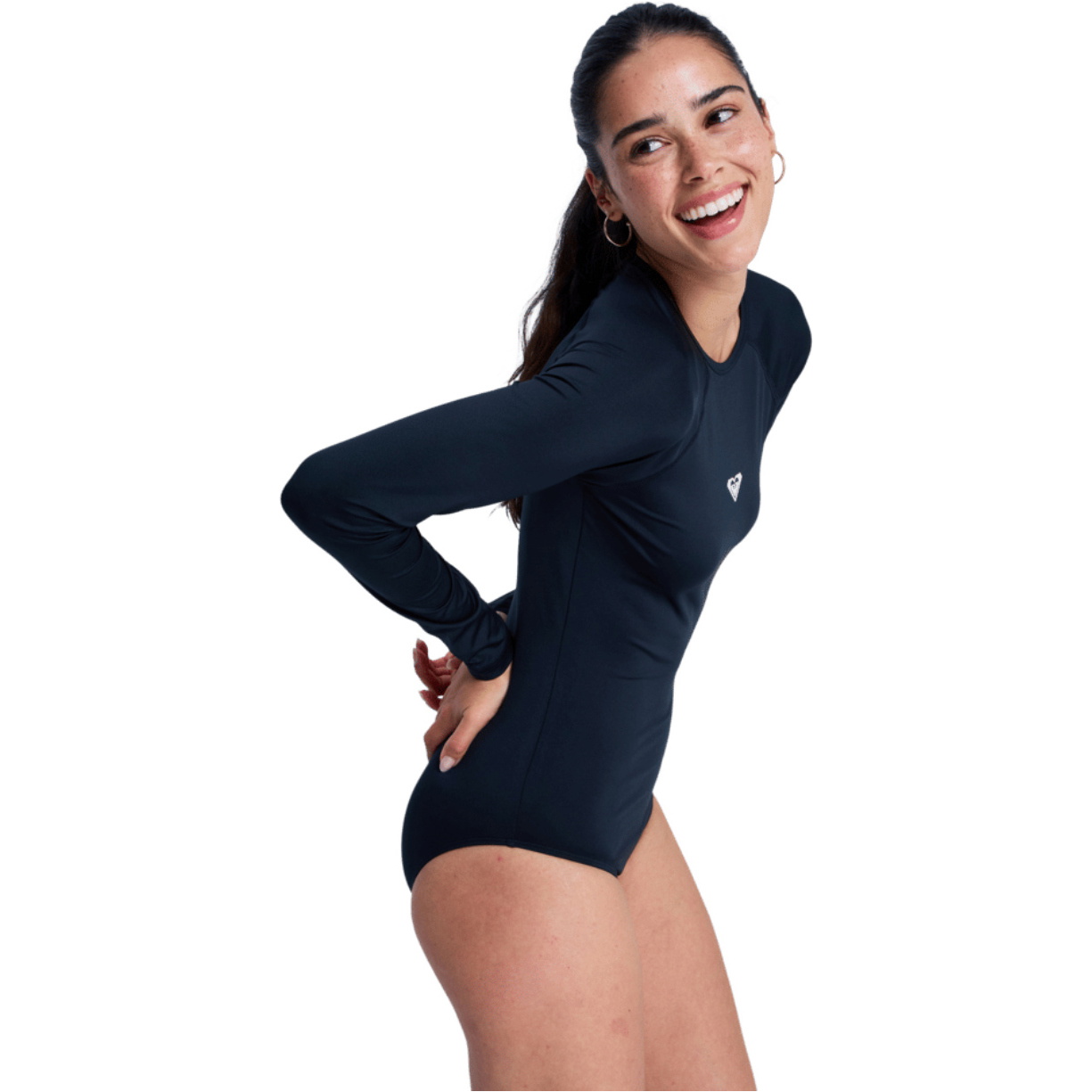 2026 Roxy Womens Essentials Long Sleeve Back Zip Surfsuit ERJWR03918 - Anthracite
